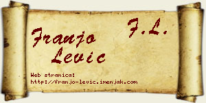 Franjo Lević vizit kartica